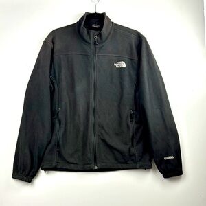 The North Face Men's/ladies Black Jacket GUC full zip 2 zip pockets side adjust